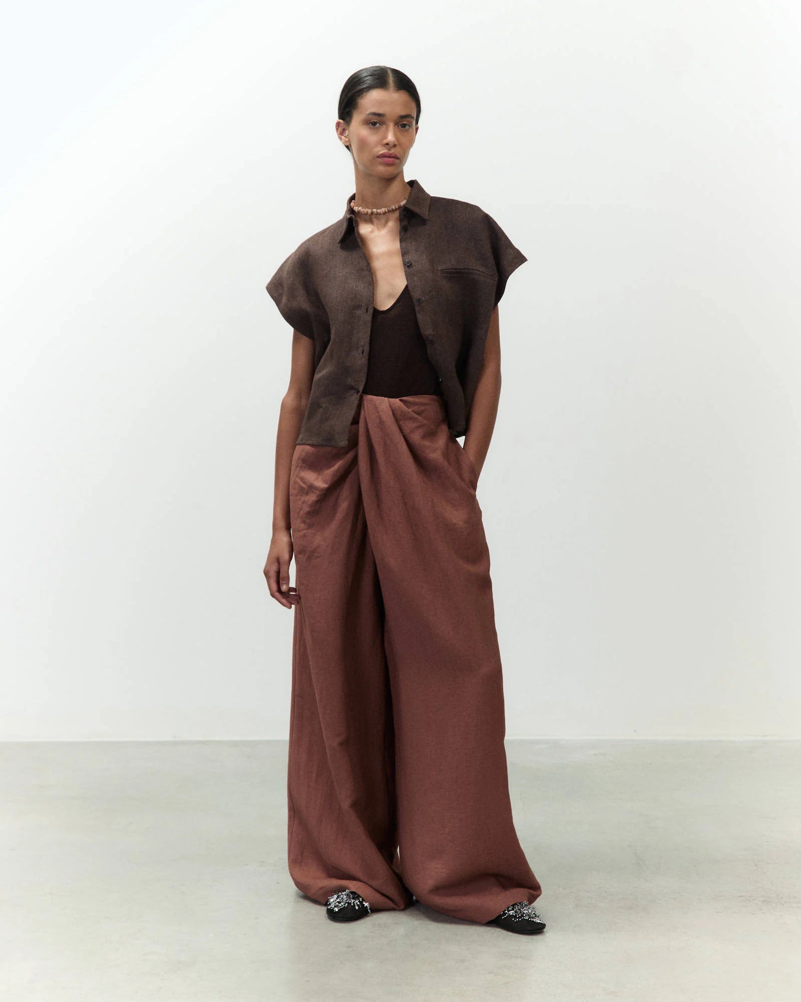 Pantalone in lino drappegiato Alysi
