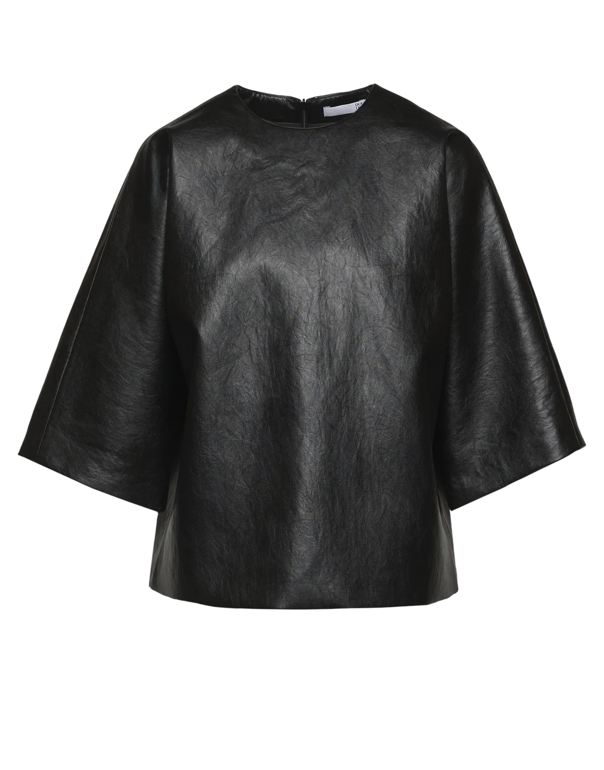 BLUSA KIMONO IN ECOPELLE OLD NERO