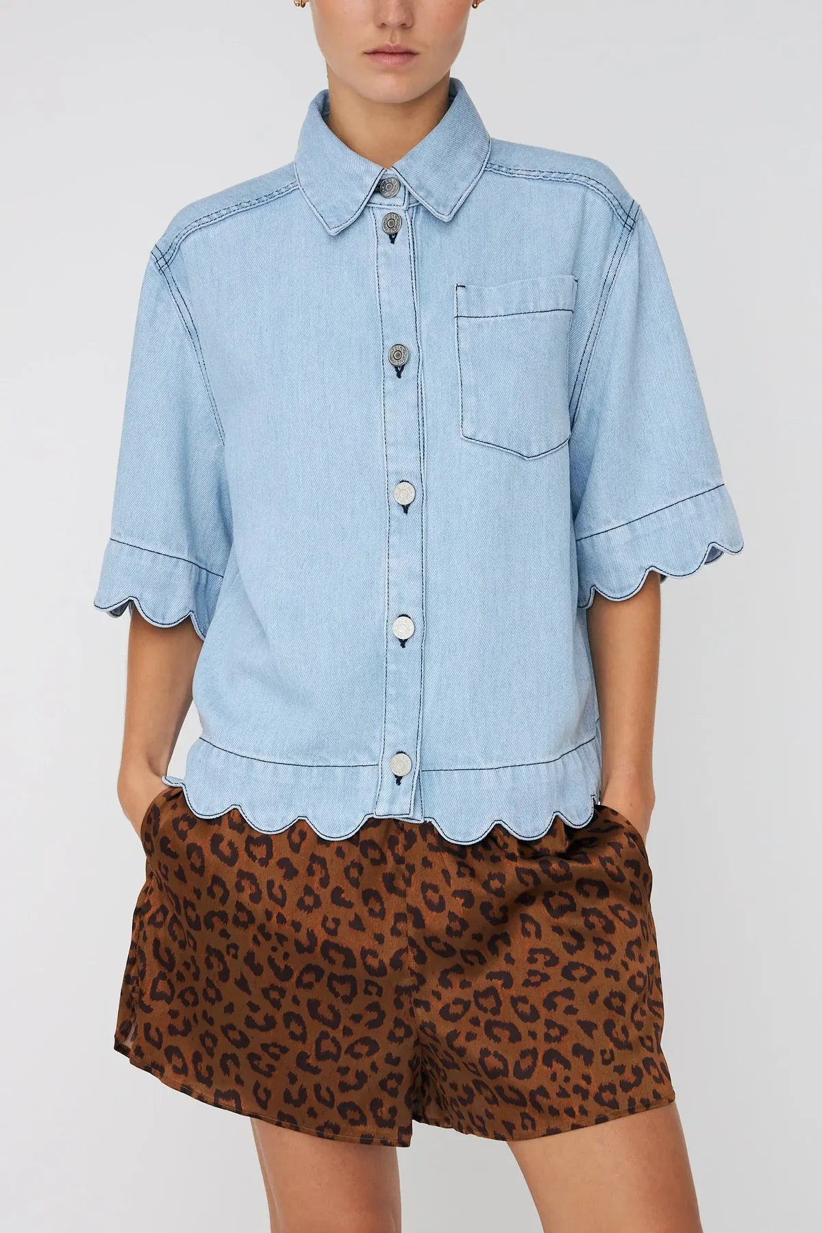 Camicia StellaNova in denim morbido light blue