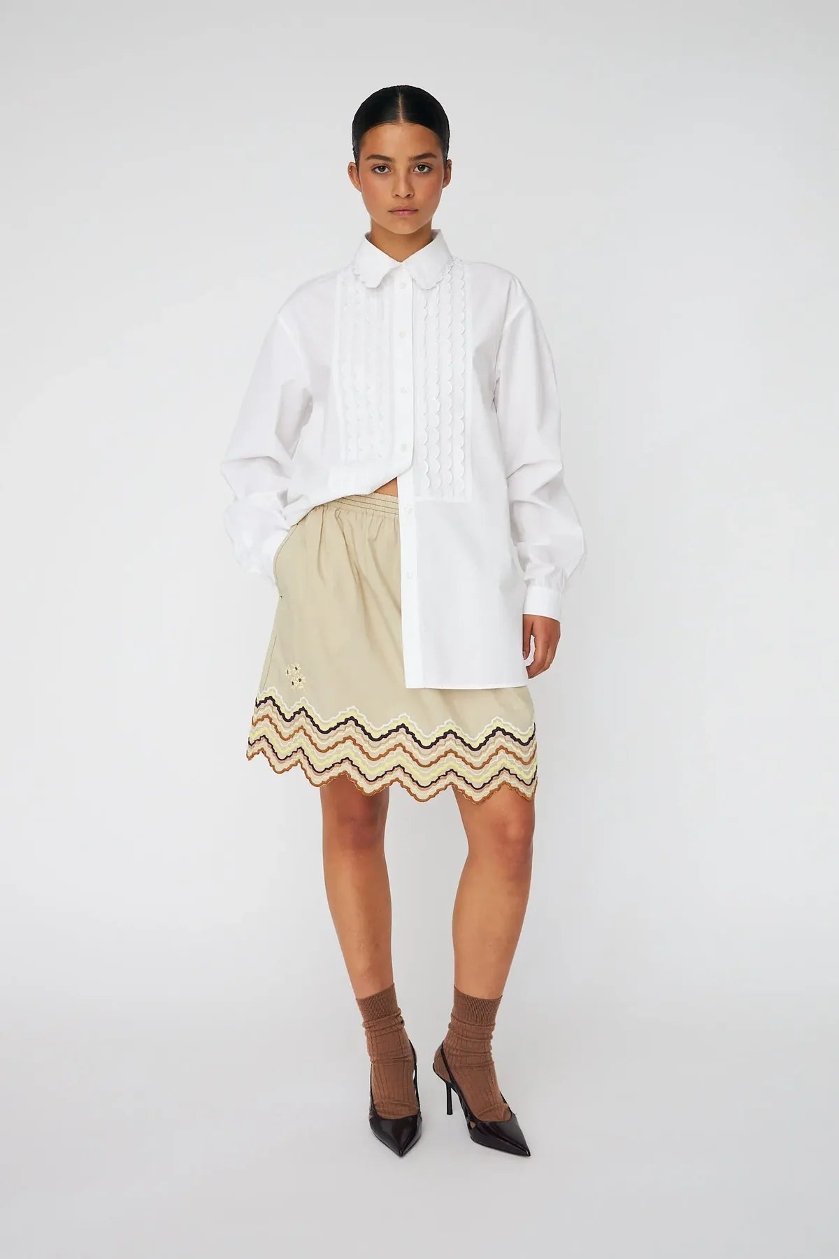 Camicia StellaNova in popeline con ricami