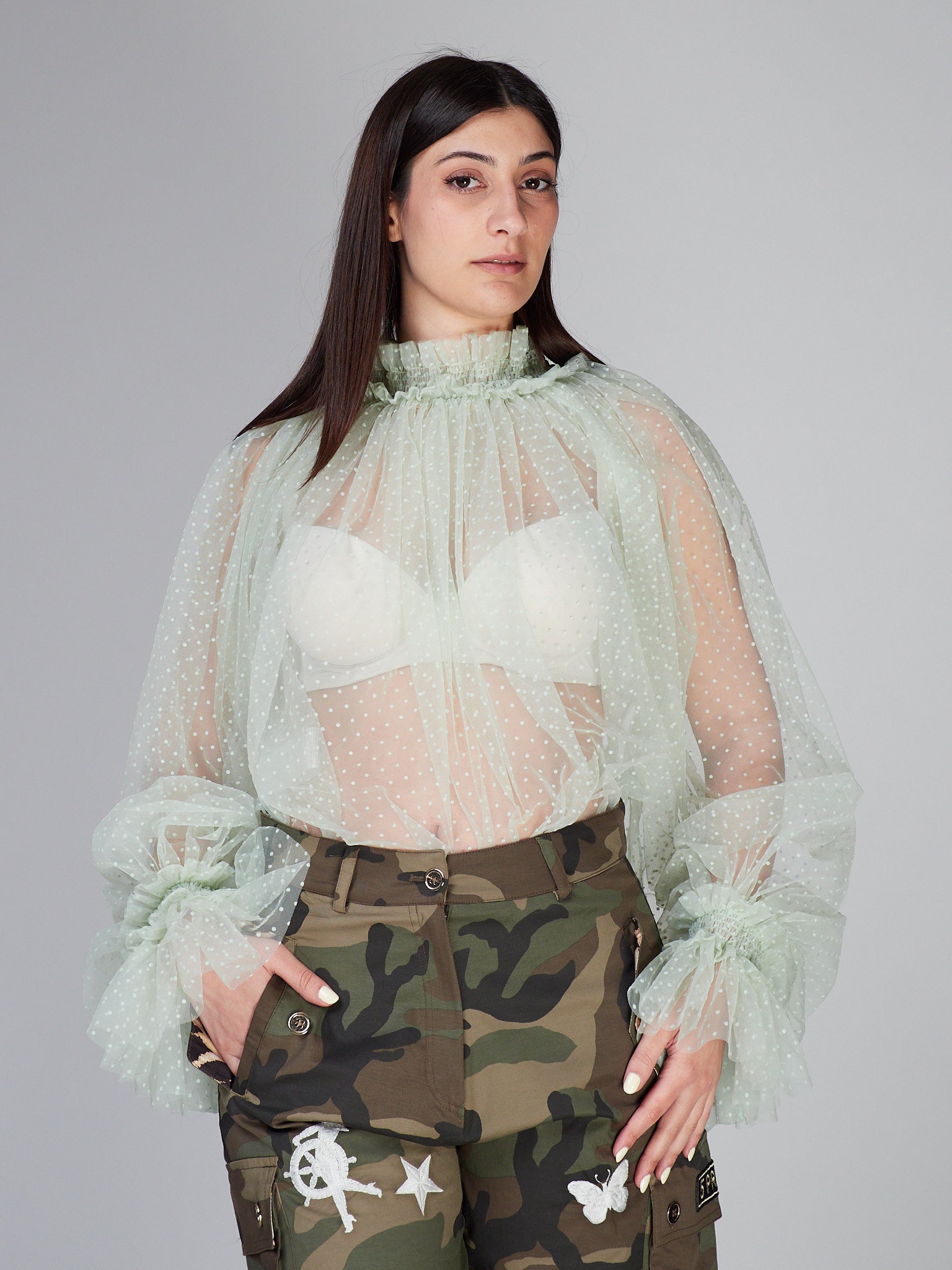 Pantalone 5 Progress camouflage con ricami