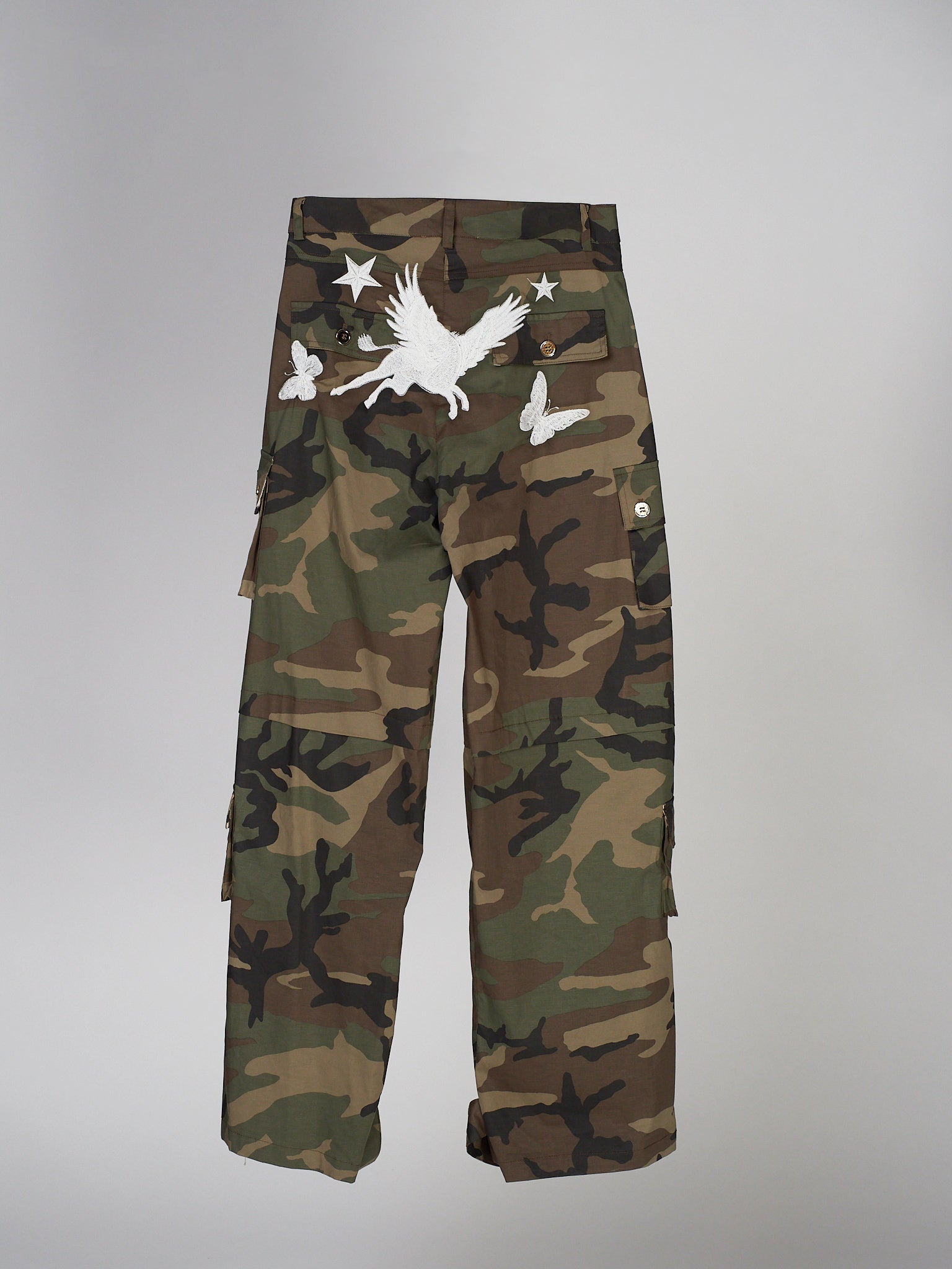 Pantalone 5 Progress camouflage con ricami