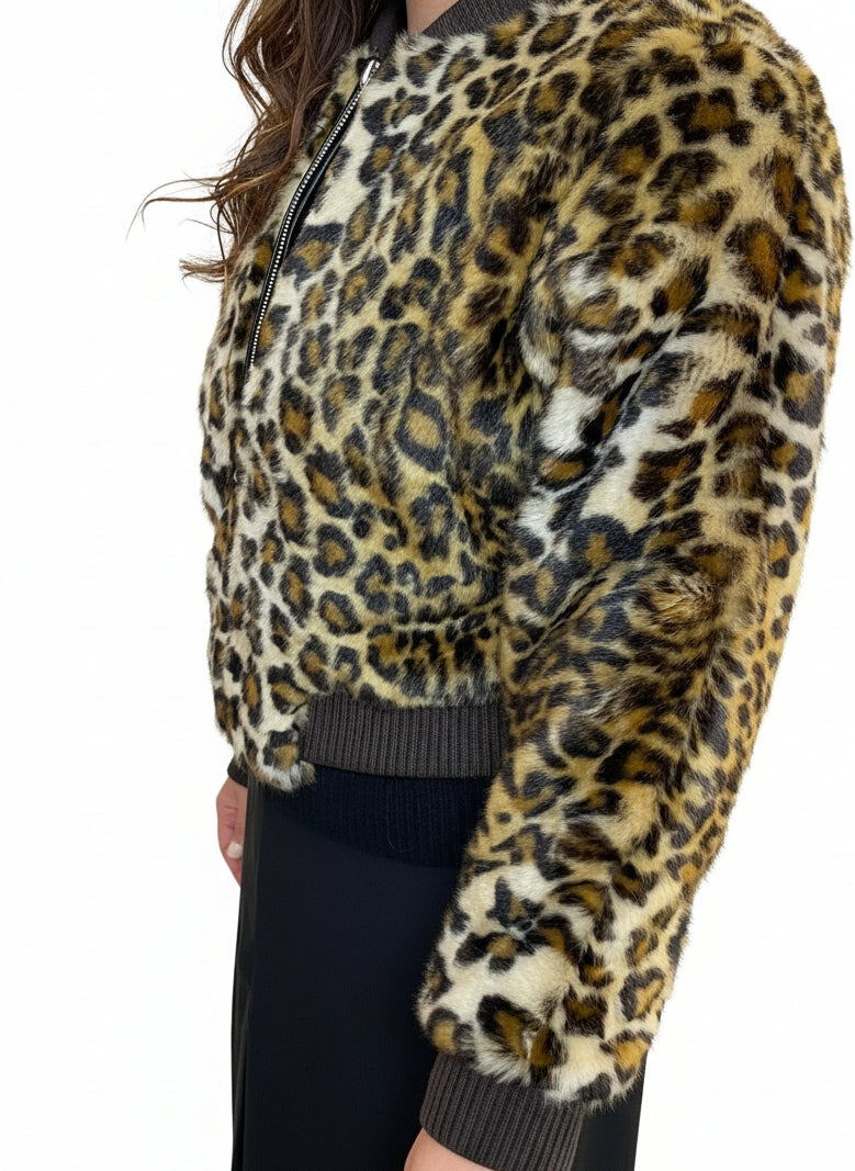 Bomber ecopelliccia Any maculata