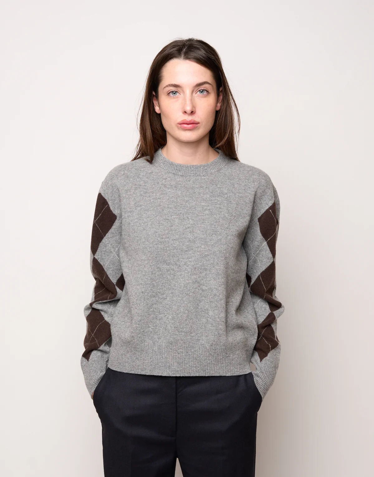 MAGLIA GIROCOLLO CON INTARSIO ARGYLE
