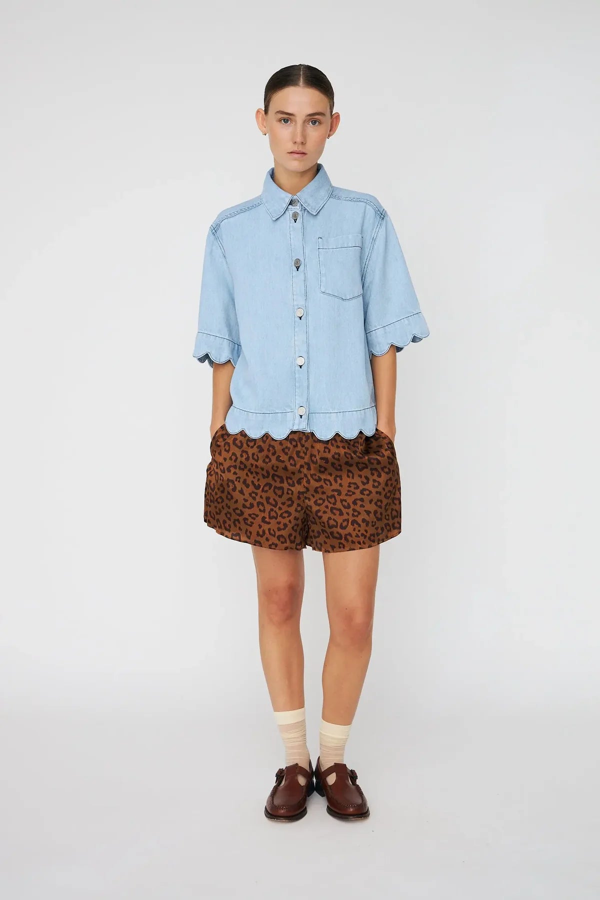 Camicia StellaNova in denim morbido light blue