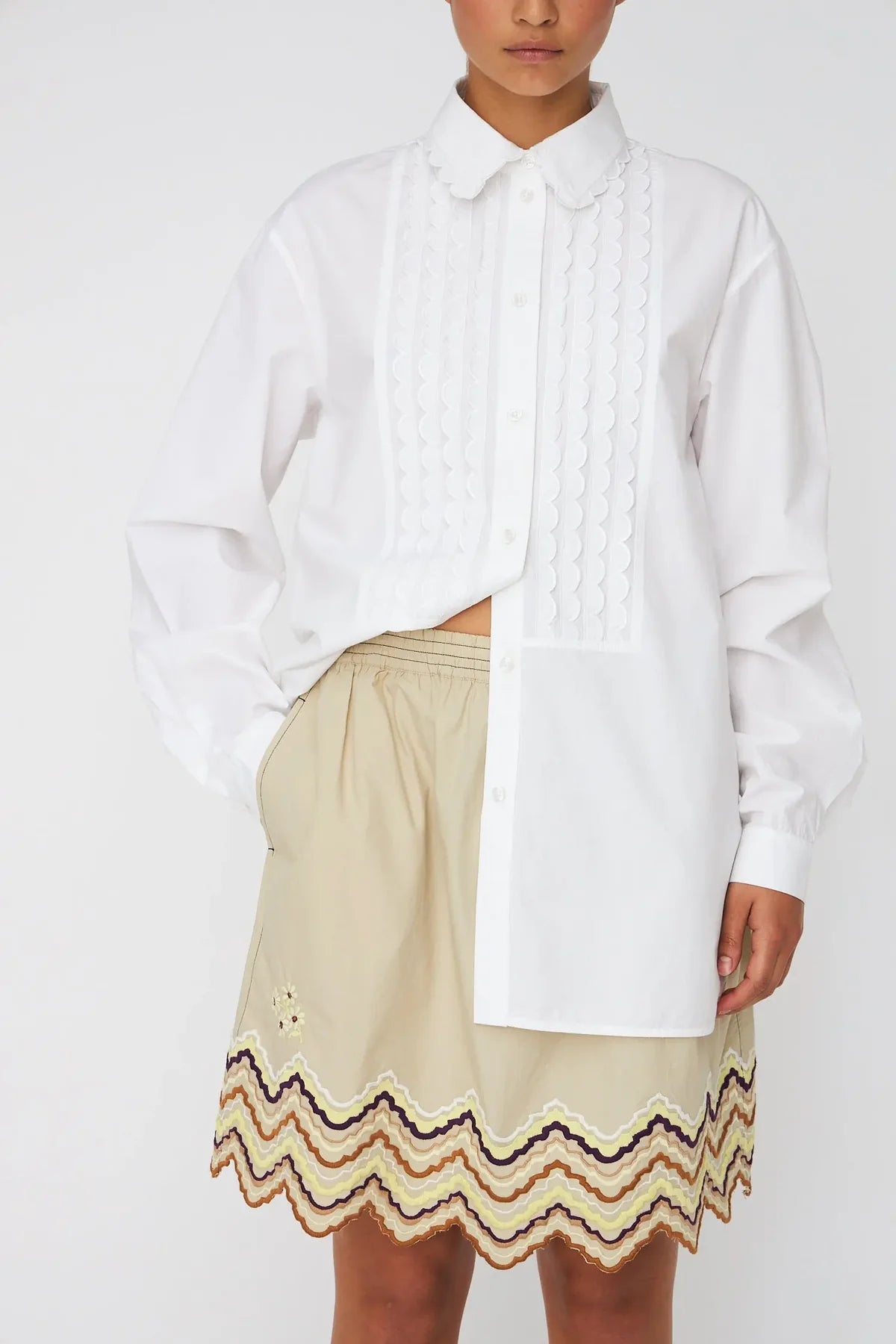 Camicia StellaNova in popeline con ricami
