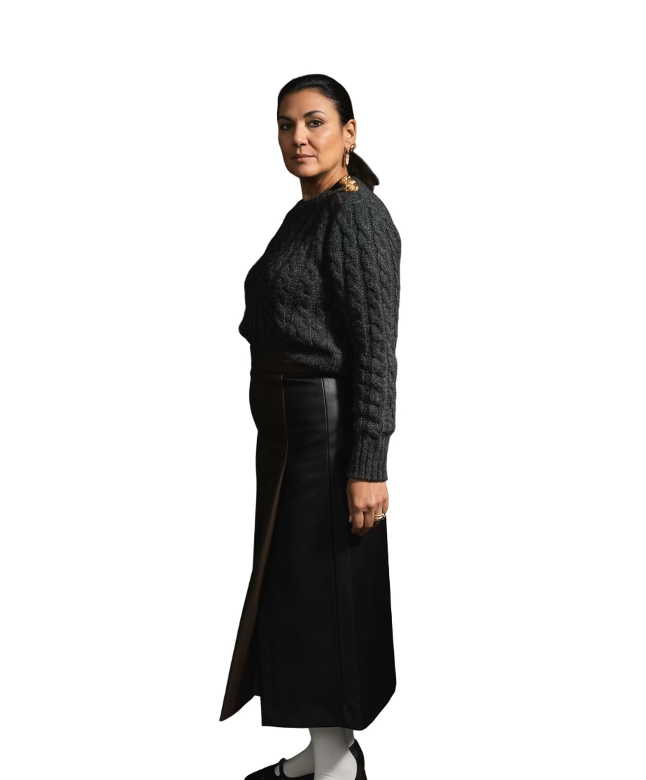 Gonna In Eco Soft Nero/marrone