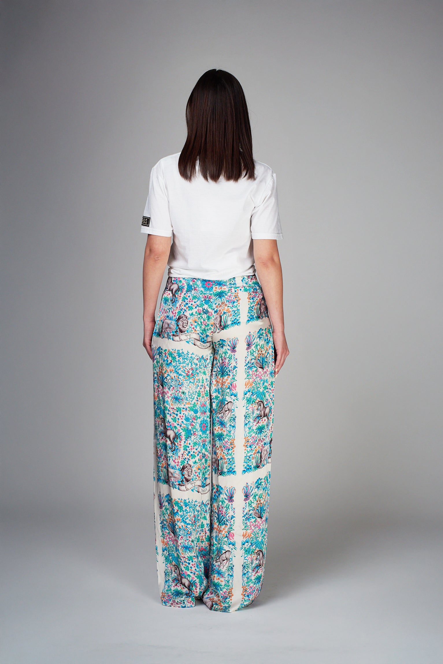 Pantalone 5 Progress botanic garden white
