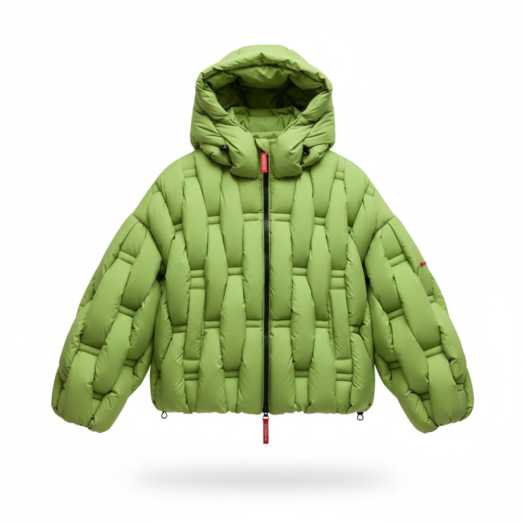 Piumino Verde intrecciato dichi