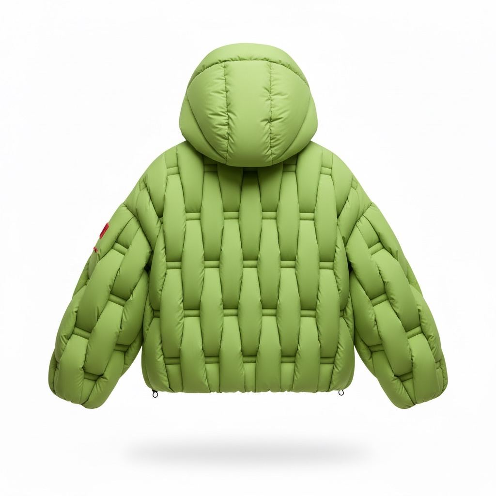 Piumino Verde intrecciato dichi