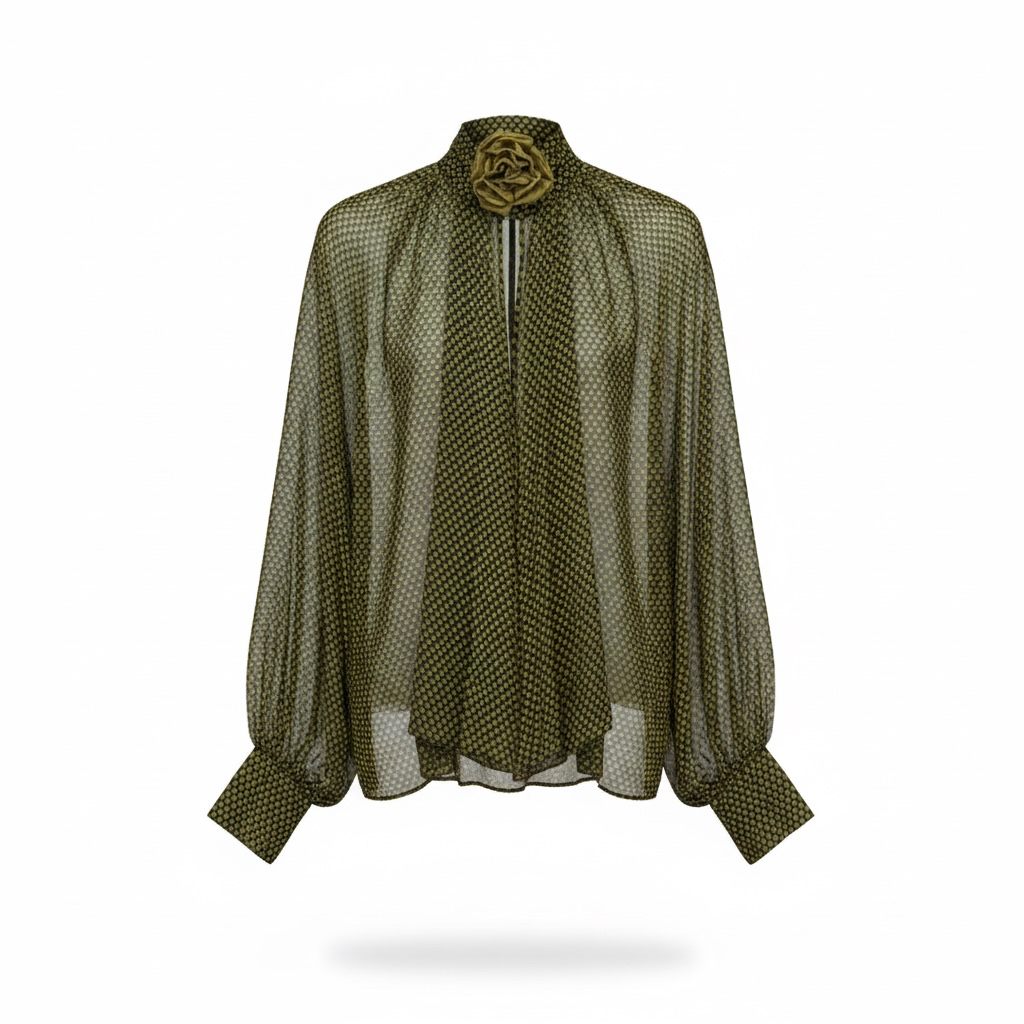 Camicia verde a pois Dahlo