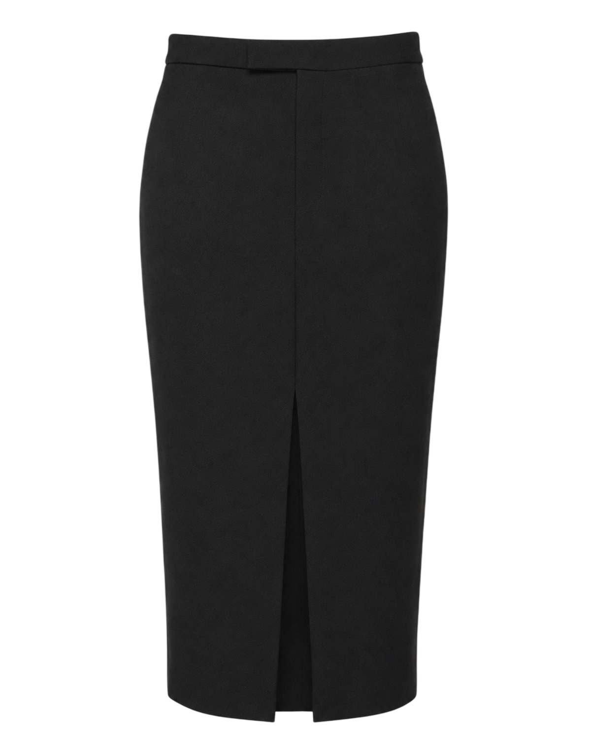 LONGUETTE CON SPACCO IN DOPPIO TWILL STRETCH NERO