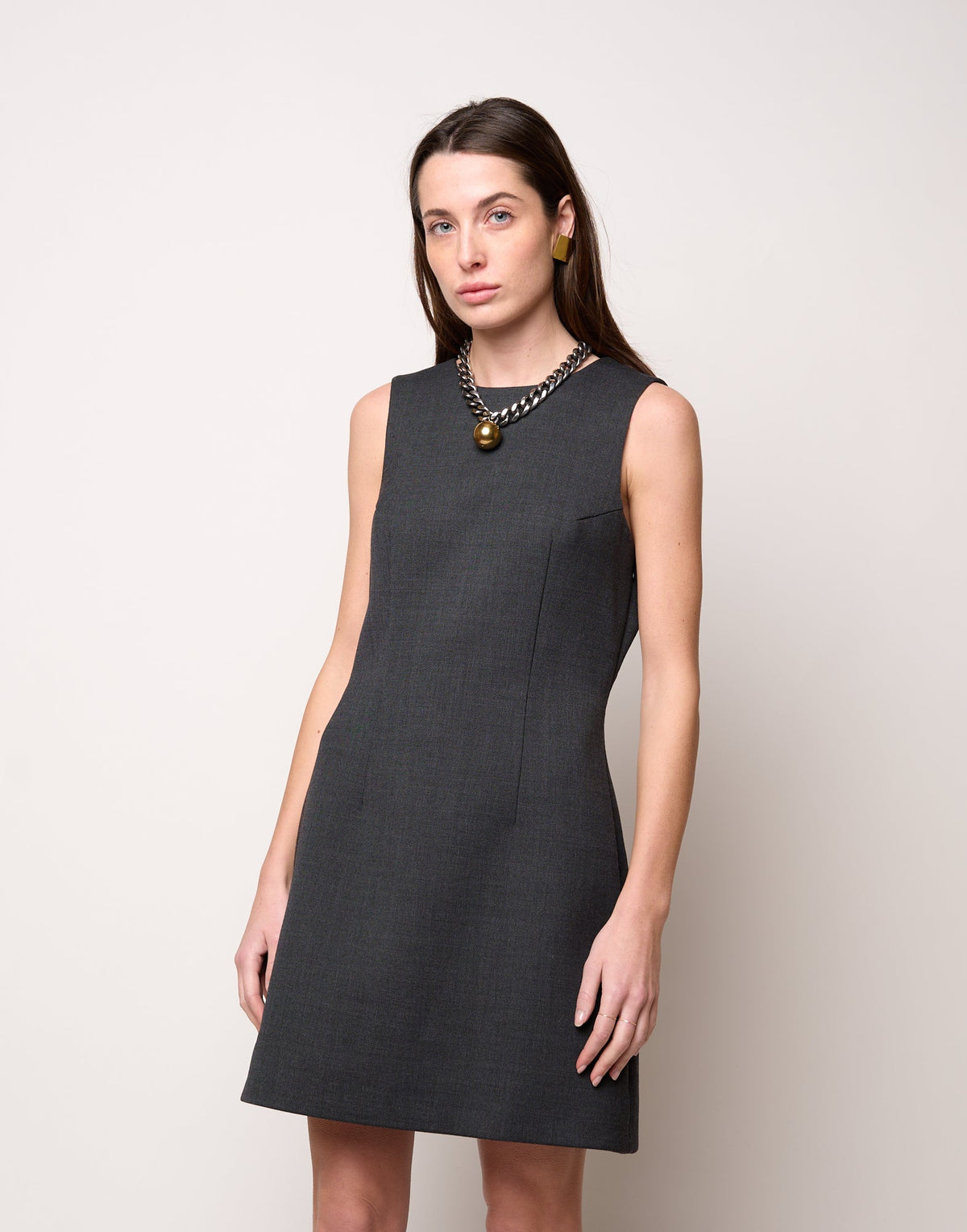 MINI ABITO ADERENTE CON SCHIENA NUDA E FIOCCO ANTRACITE